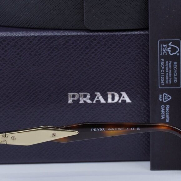 Final Price! Prada PR65ZS ZVN70L Gold Green Sunglasses - Picture 6 of 13